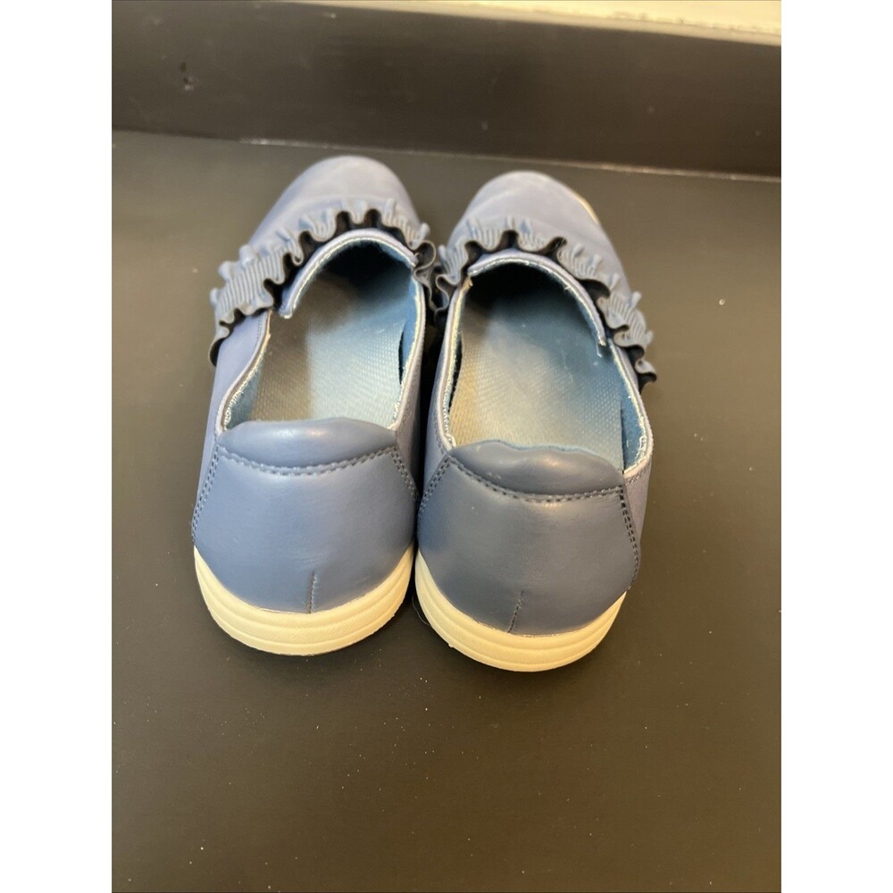 Earth Origins Ellis Shoes Womens Blue Leather Ruffle Casual‎ Comfort Slip On 7.5 - Picture 7 of 10